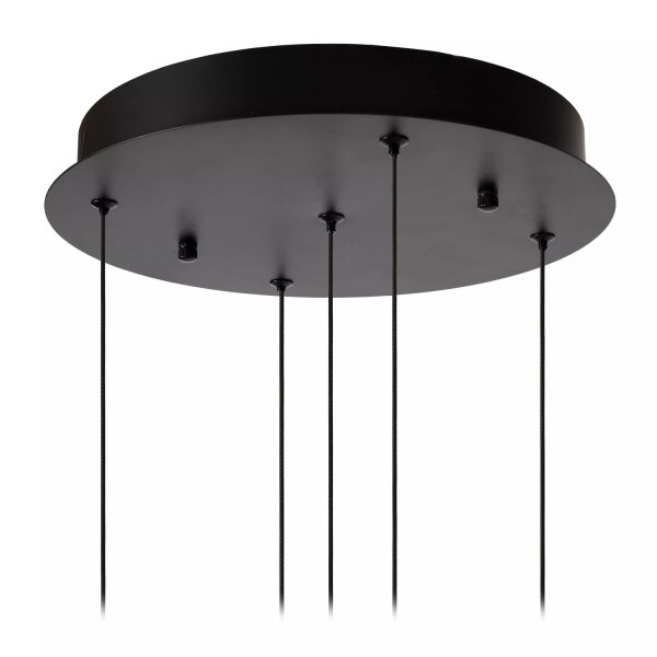 LED Pendelleuchte Glas Metall Schwarz 2700 K 5-flammig