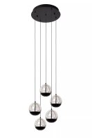 LED Pendelleuchte Glas Metall Schwarz 2700 K 5-flammig