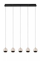 LED Pendelleuchte Glas Metall Schwarz 2700 K 95 cm lang