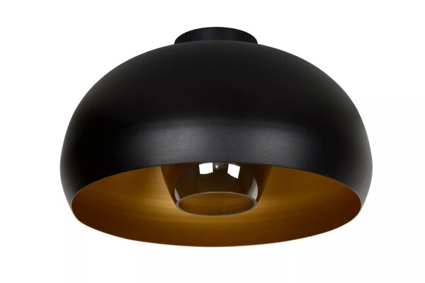 Deckenlampe Industrie Rauchglas Metall Schwarz Ø38 cm
