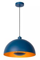 Pendelleuchte Metall Blau Gold E27 Ø40 cm Industrial