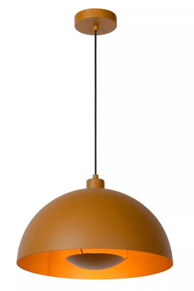 Hängelampe Metall Ockergelb Gold E27 Ø40 cm Industrie