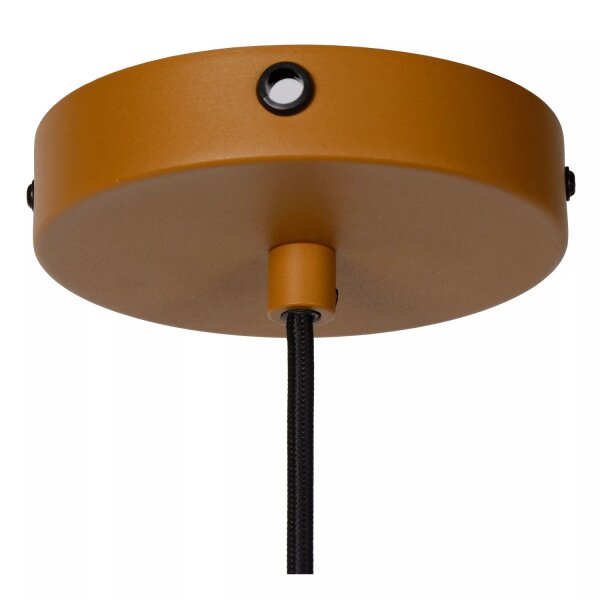 Hängelampe Metall Ockergelb Gold E27 Ø40 cm Industrie