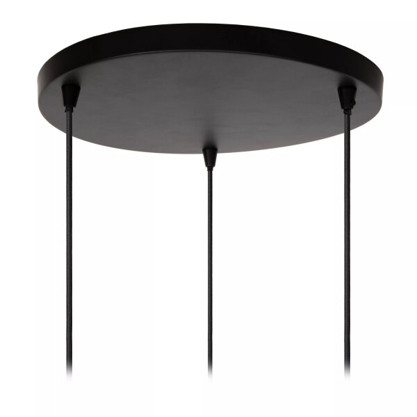 Pendelleuchte Glas 3-flammig E27 Schwarz Weiß blendarm