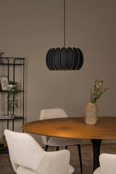 Hängelampe blendarm Filz Schwarz E27 rund Ø40 cm Modern