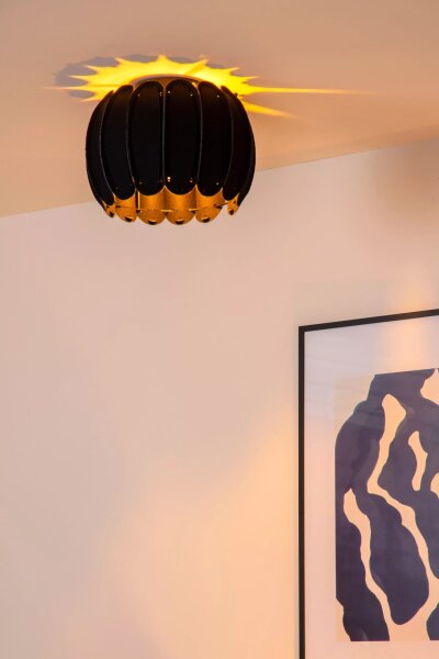 Deckenleuchte Schwarz Filz Modern E27 Ø30 cm blendarm