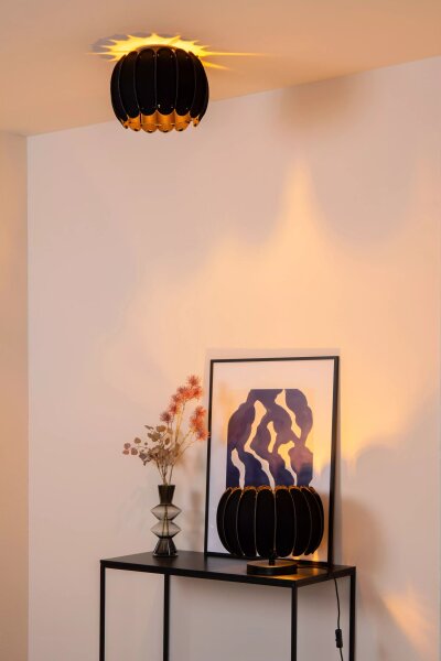 Deckenleuchte Schwarz Filz Modern E27 Ø30 cm blendarm