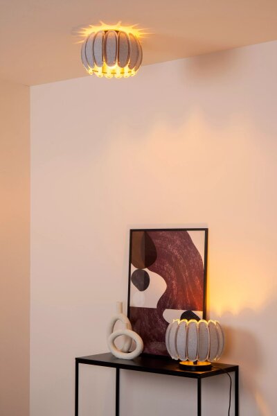Deckenleuchte Grau Filz Modern E27 Ø30 cm blendarm
