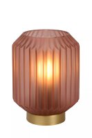 Gemütliche Tischleuchte Glasschirm Pink Gold E14 17 cm