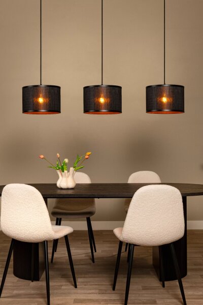Pendelleuchte Modern Bambus 3-flammig E27 130 cm lang