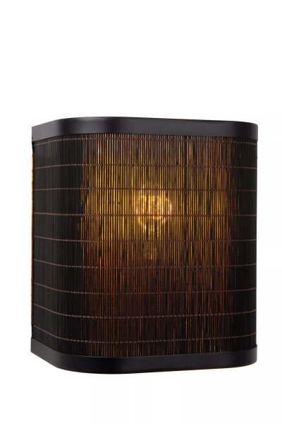 Natürliche Wandlampe Bambus Metall Natur H:20 cm E27