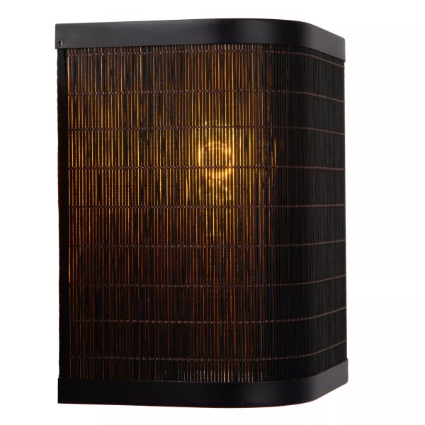 Natürliche Wandlampe Bambus Metall Natur H:20 cm E27