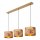Pendelleuchte Bambus Florales Muster E27 110 cm in Gold