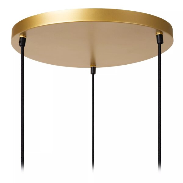 Hängelampe Papier Metall Natur Gold E27 L:60,9 cm