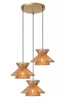 Hängelampe Papier Metall Natur Gold E27 L:60,9 cm