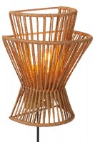 Wandlampe Papier Metall Natur Gold E27 T:14 cm wohnlich