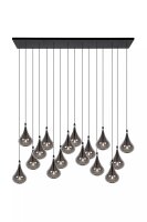 Große Pendelleuchte Rauchglas Metall 102 cm G4 16-flmg