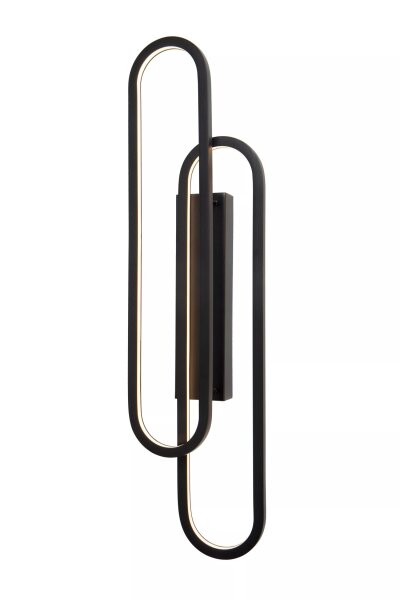 LED Wandleuchte indirekt Metall Schwarz H:75 cm 2700 K
