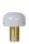 Dimmbare Tischlampe Glas Metall Weiß Gold E14 21 cm