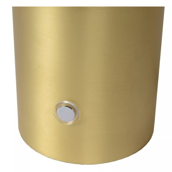 Dimmbare Tischlampe Glas Metall Weiß Gold E27 35 cm