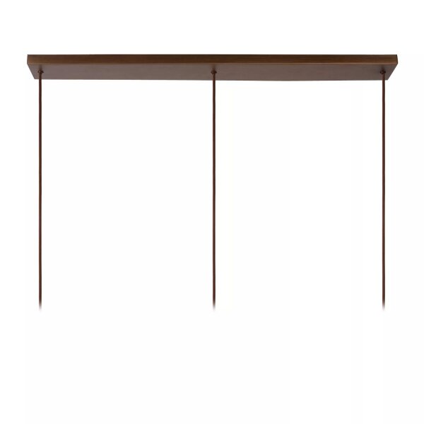 Hängelampe Glas Metall Bernstein Kupfer E27 100 cm lang