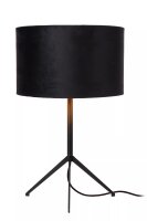 Tripod Tischleuchte Stoff Metall Schwarz E27 48 cm hoch
