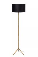 Tripod Stehleuchte Stoff Metall Schwarz Gold E27 147 cm