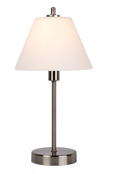 Touch Tischleuchte dimmbar Glas Metall Weiß Chrom 42 cm