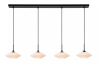 Lange Pendelleuchte Glas Metall Weiß Schwarz G9 125 cm