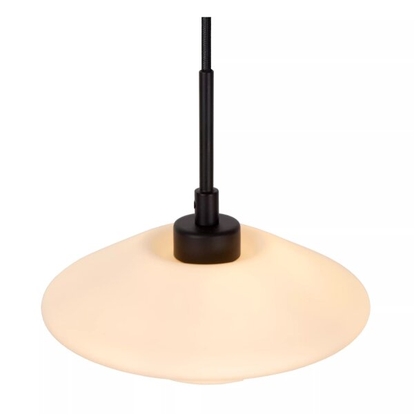 Runde Pendelleuchte Glas Metall Weiß Schwarz G9 Ø20 cm