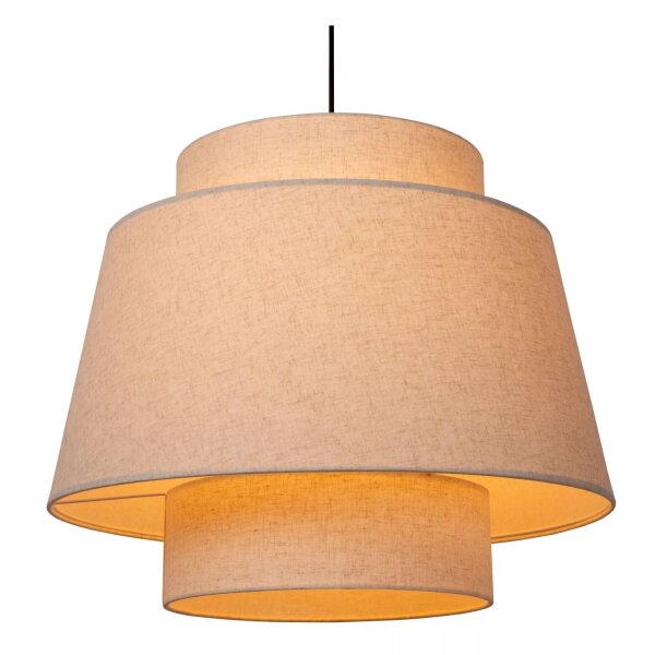 Stoff Hängelampe Beige gemütlich E27 Ø60 cm blendarm