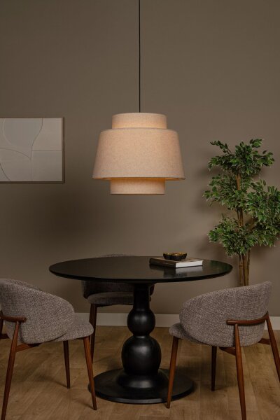 Stoff Hängelampe Beige gemütlich E27 Ø60 cm blendarm