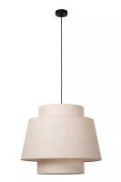 Stoff Hängelampe Beige gemütlich E27 Ø60...
