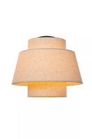 Stoff Deckenleuchte Beige gemütlich E27 Ø40...