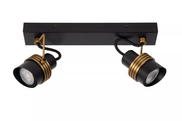 Flexibler Deckenstrahler 2-flammig Gold Schwarz GU10