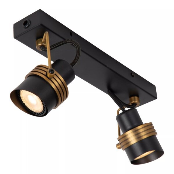Flexibler Deckenstrahler 2-flammig Gold Schwarz GU10