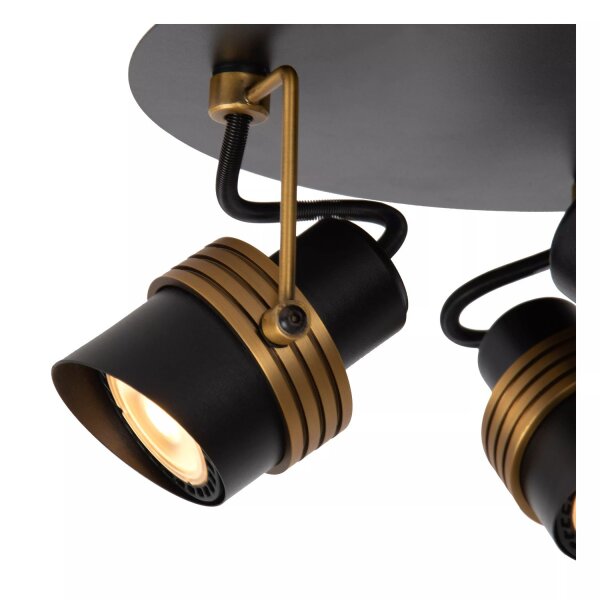 Deckenspot flexibel 3-flammig Gold Schwarz GU10 B:21 cm