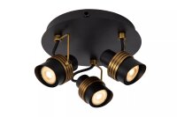 Deckenspot flexibel 3-flammig Gold Schwarz GU10 B:21 cm