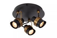 Deckenspot flexibel 3-flammig Gold Schwarz GU10 B:21 cm