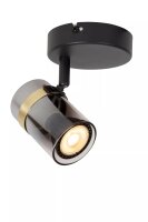 Deckenstrahler Rauchglas Metall Schwarz GU10 L:10 cm