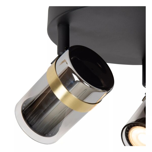 Deckenspot Rauchglas Metall Schwarz GU10 verstellbar