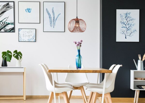 Pendelleuchte Metall in Kupfer E27 Ø30 cm rund Modern
