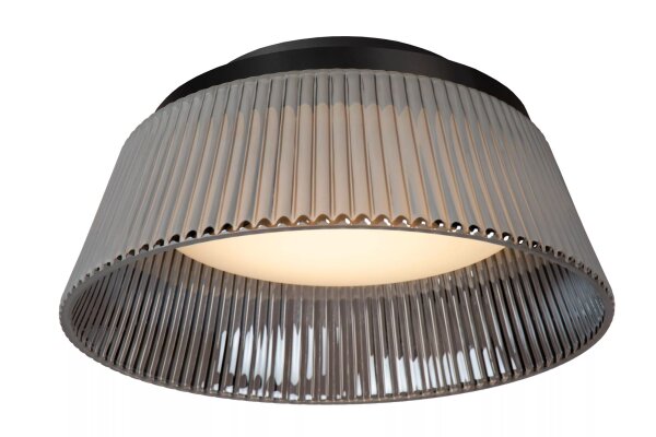 LED Deckenlampe Rauchglas Metall Schwarz Ø35 cm 2900 K