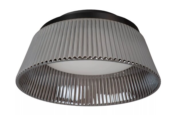 LED Deckenlampe Rauchglas Metall Schwarz Ø35 cm 2900 K