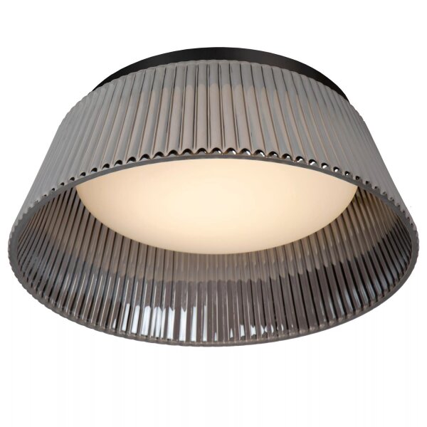 LED Deckenlampe Rauchglas Metall Schwarz Ø35 cm 2900 K