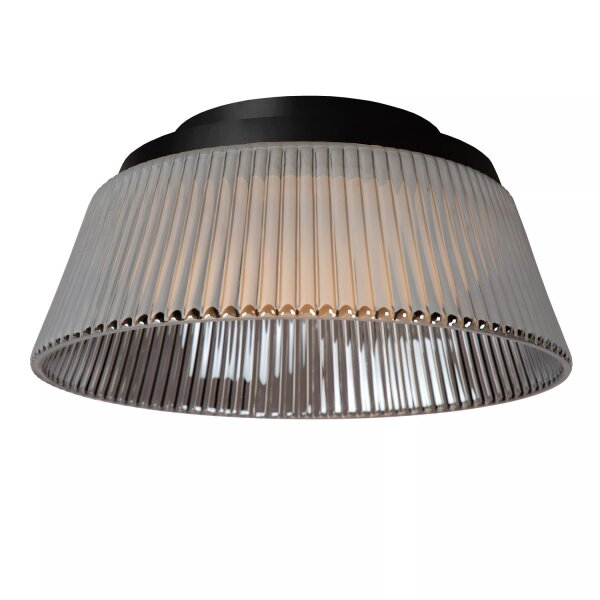 LED Deckenlampe Rauchglas Metall Schwarz Ø35 cm 2900 K