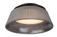 LED Deckenlampe Rauchglas Metall Schwarz Ø35 cm...