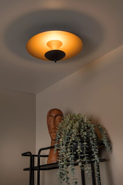 LED Deckenleuchte Loft Metall Schwarz Gold Ø35 cm 9 W