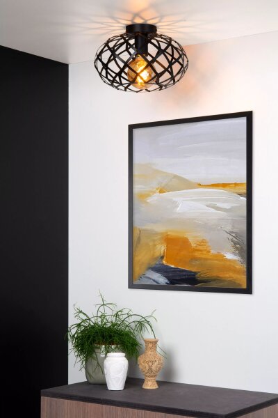 Dekorative Deckenlampe Schwarz Ø30 cm E27 Industrie