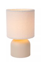 Nachttischleuchte Stoffschirm Metall Beige E14 28 cm